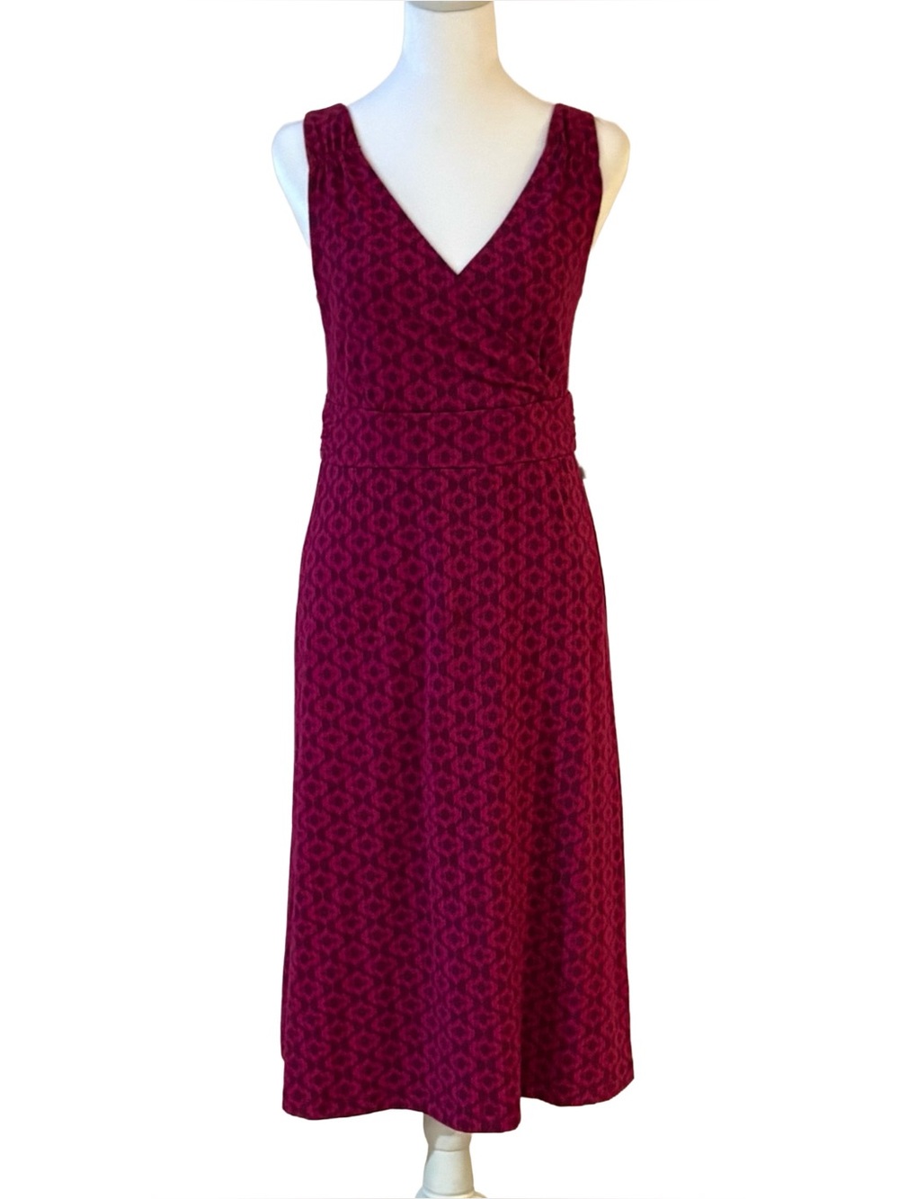 Eddie Bauer Faux Wrap Midi Dress | Berry Geometric | M